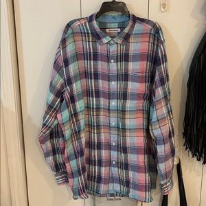 Tommy Bahama Men’s Plaid Linen Shirt XXL
